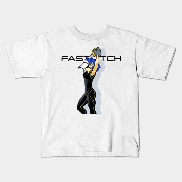 .Fastpitch Fastball Kids T-Shirt by Spikeani